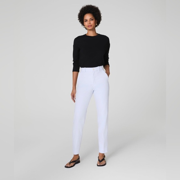 SPANX Women's Slim Straight Leg White Pant - Picture 1 of 6